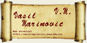 Vasil Marinović vizit kartica